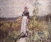 Nicolae Grigorescu French peasant Woman in the Vineyard France oil painting artist